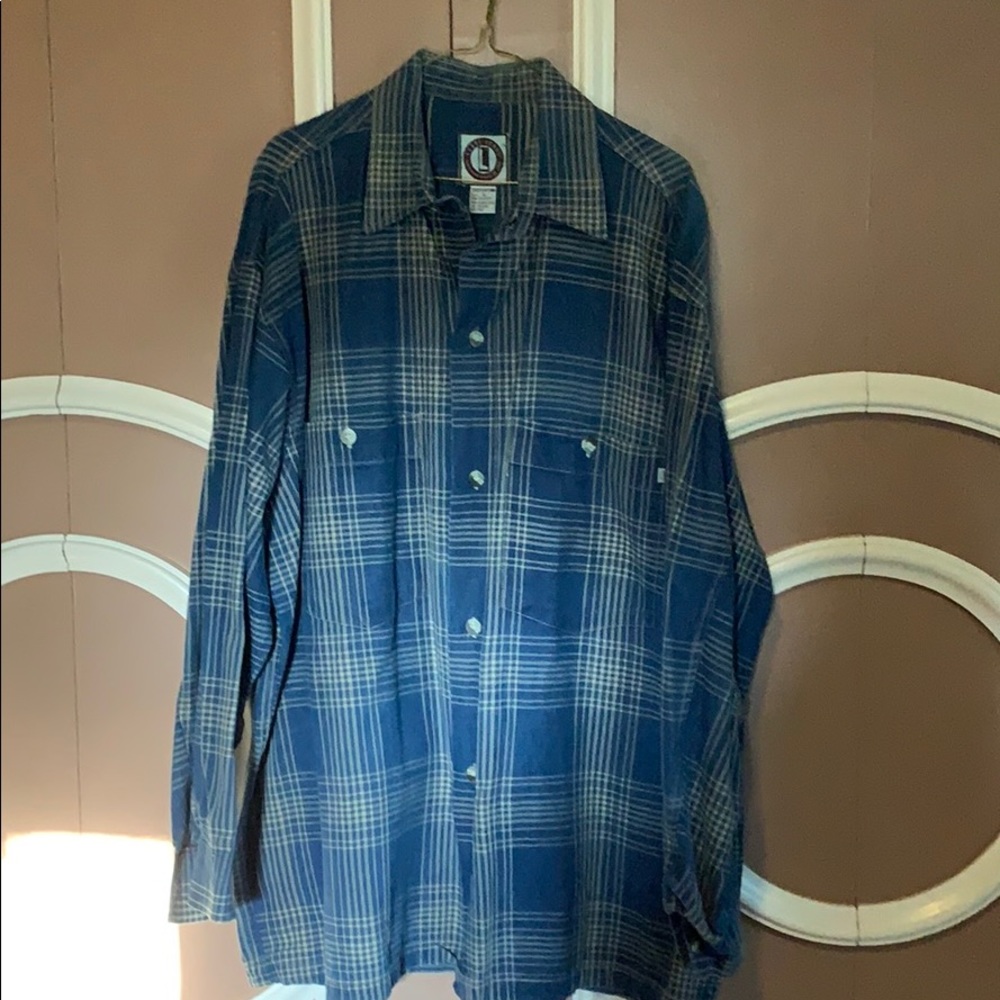 Plaid Denim Shirt Men’s Size XL Legal Jeans Long Sleeves